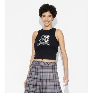 Beetlejuice Northanger Preparatory School Black Tank Top Womens XS Halloween